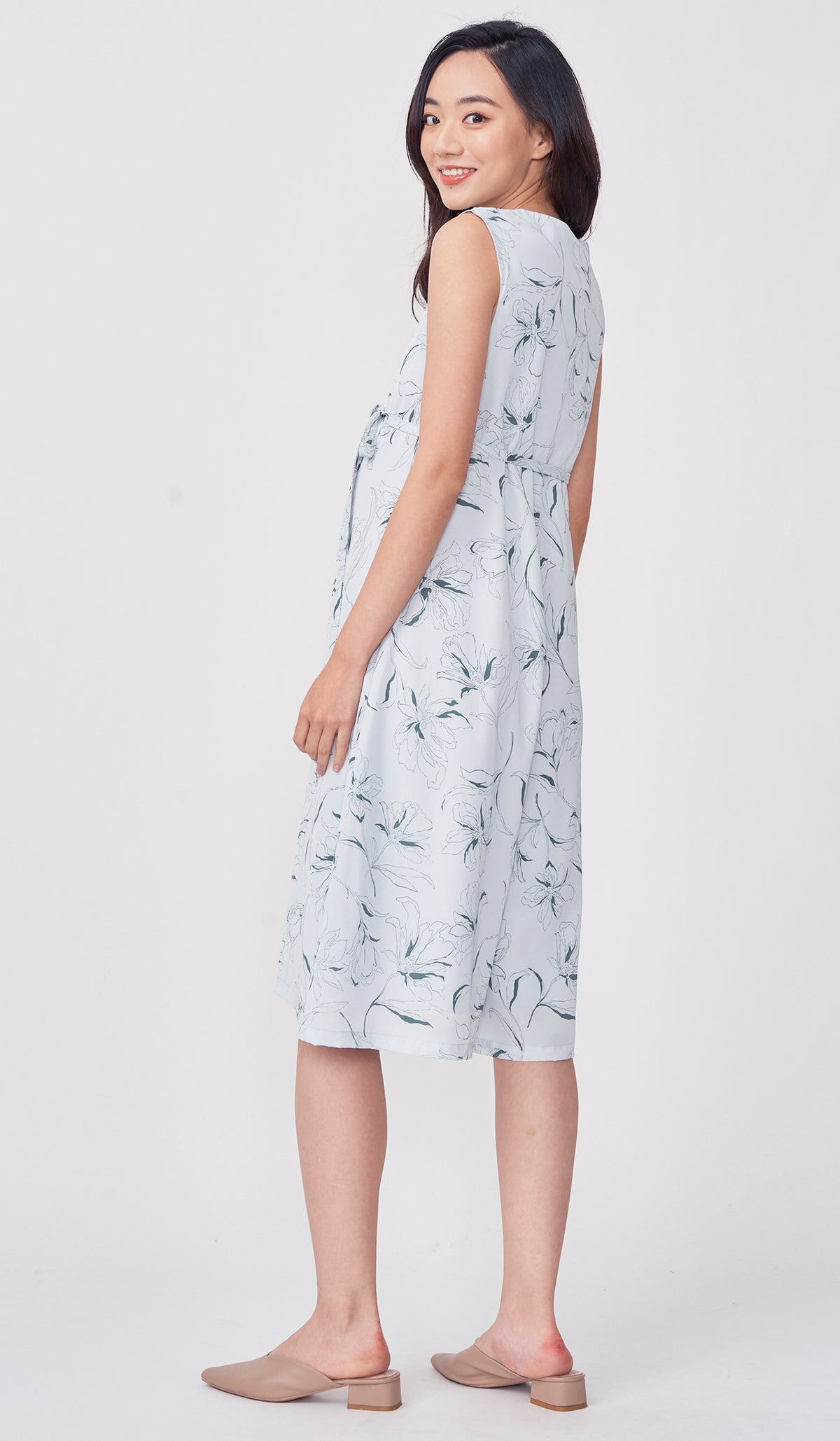 ELISE FLORAL NURSING JUMPSUIT SKY