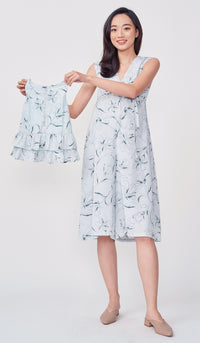 ELISE FLORAL NURSING JUMPSUIT SKY