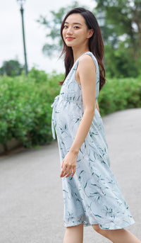 ELISE FLORAL NURSING JUMPSUIT SKY
