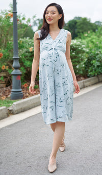 ELISE FLORAL NURSING JUMPSUIT SKY
