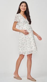 ERICA FLORAL WRAP DRESS WHITE
