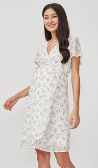 ERICA FLORAL WRAP DRESS WHITE