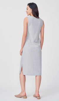 ERIN RIBBED MIDI DRESS GREY