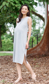ERIN RIBBED MIDI DRESS GREY