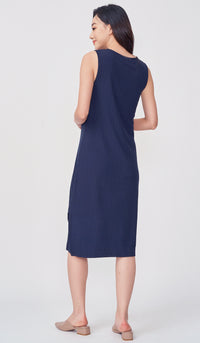 ERIN RIBBED MIDI DRESS NAVY