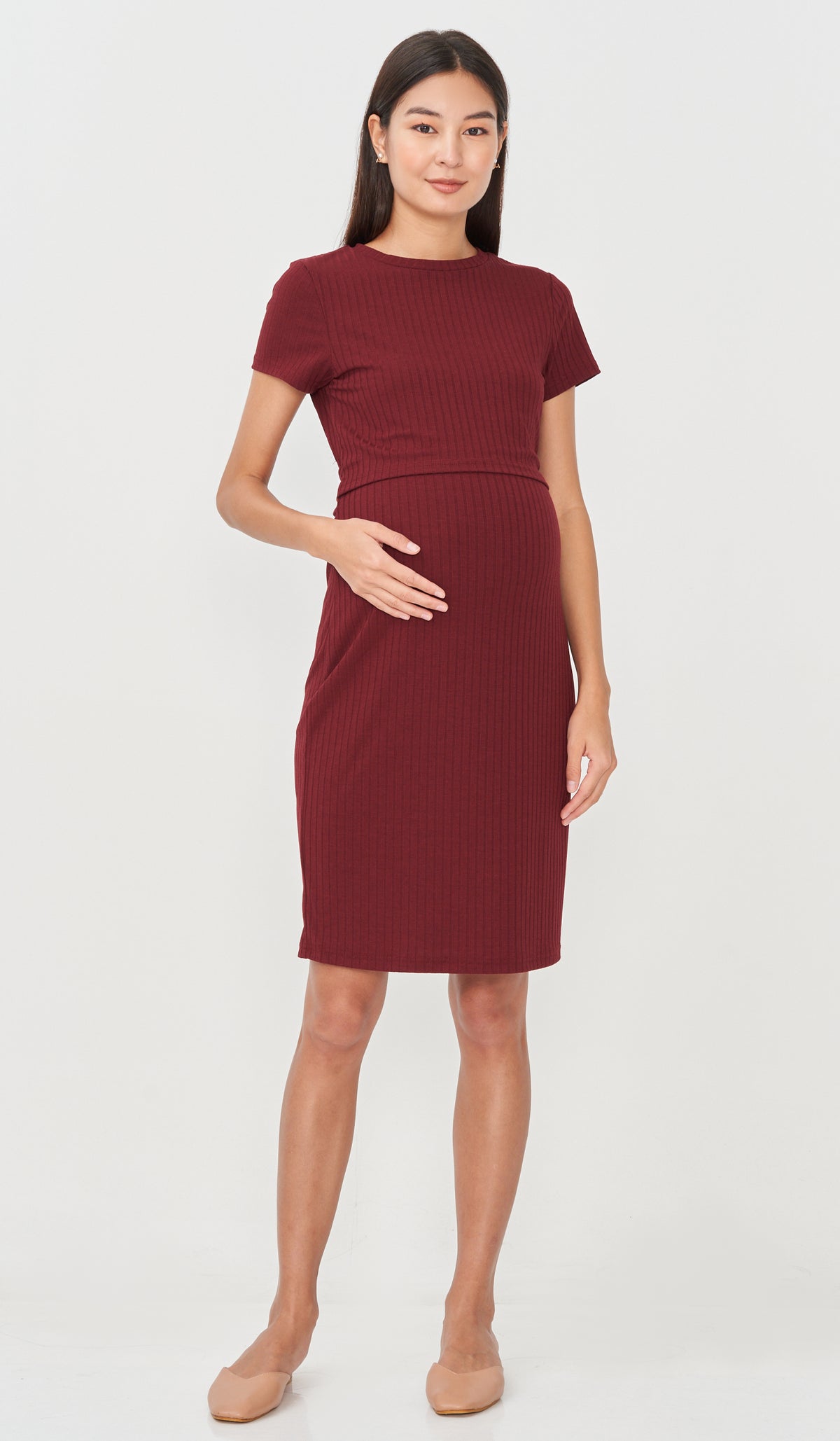 GWEN TIE-SASH NURSING DRESS RED
