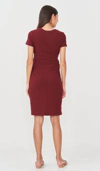 GWEN TIE-SASH NURSING DRESS RED