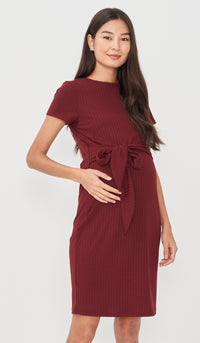 GWEN TIE-SASH NURSING DRESS RED
