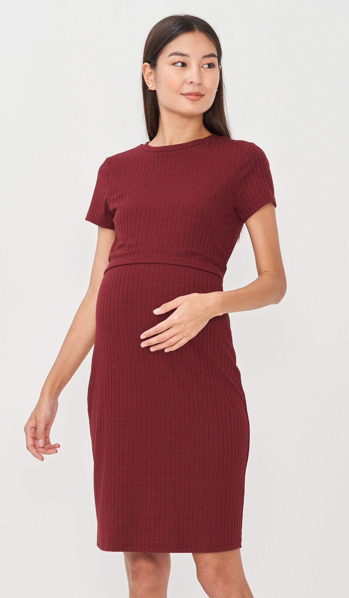 GWEN TIE-SASH NURSING DRESS RED
