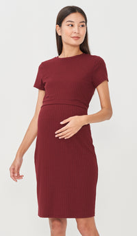 GWEN TIE-SASH NURSING DRESS RED