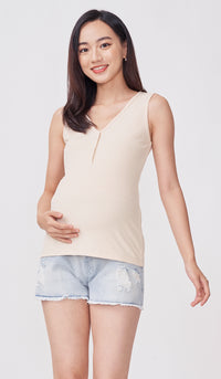 IVIE BASIC BUTTONDOWN TOP CREAM