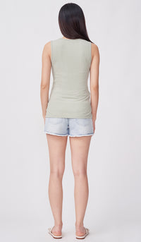 IVIE BASIC BUTTONDOWN TOP SAGE