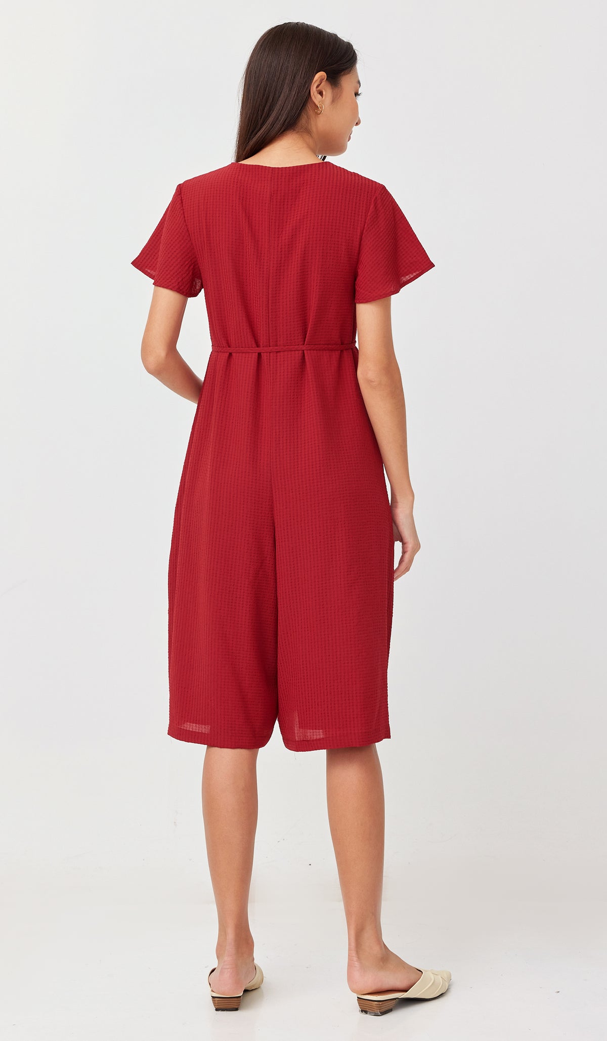 JEENA NURSING JUMPSUIT RED