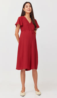 JEENA NURSING JUMPSUIT RED