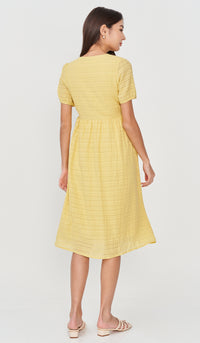 SALE - KANDI TEXTURED WRAP DRESS YELLOW