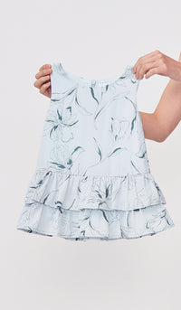 SALE - LARA FLORAL KIDS DRESS SKY