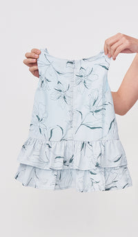 SALE - LARA FLORAL KIDS DRESS SKY