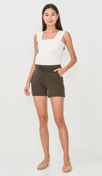 LIONA DRAWSTRING SHORTS OLIVE