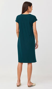 MAYA RIBBED NURSING DRESS GREEN