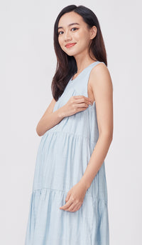 SALE - MERI TIERED DRESS BLUE