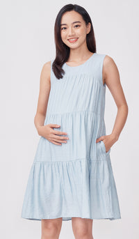 SALE - MERI TIERED DRESS BLUE