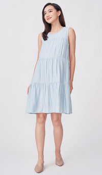 SALE - MERI TIERED DRESS BLUE