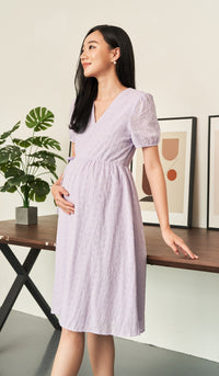 MEREDITH EYELET WRAP DRESS LILAC