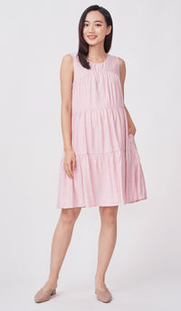 SALE - MERI TIERED DRESS PINK