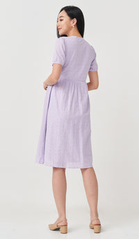 MEREDITH EYELET WRAP DRESS LILAC