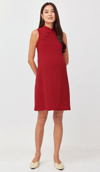 OPAL NURSING CHEONGSAM DRESS RED