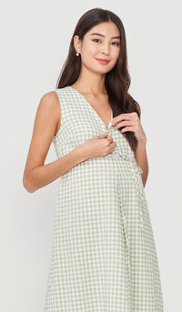 ORA CHECKED NURSING DRESS SAGE