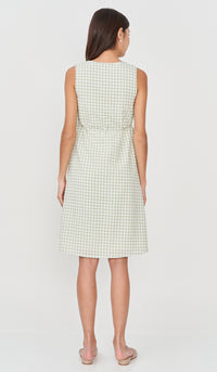 ORA CHECKED NURSING DRESS SAGE
