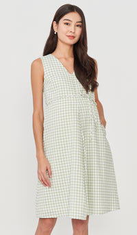 ORA CHECKED NURSING DRESS SAGE