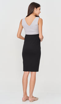PIPER JERSEY PENCIL SKIRT BLACK
