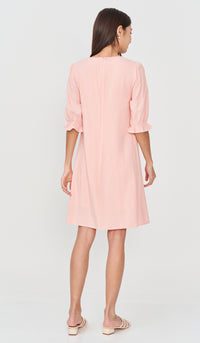 POSY EMBROIDERY NURSING DRESS PINK