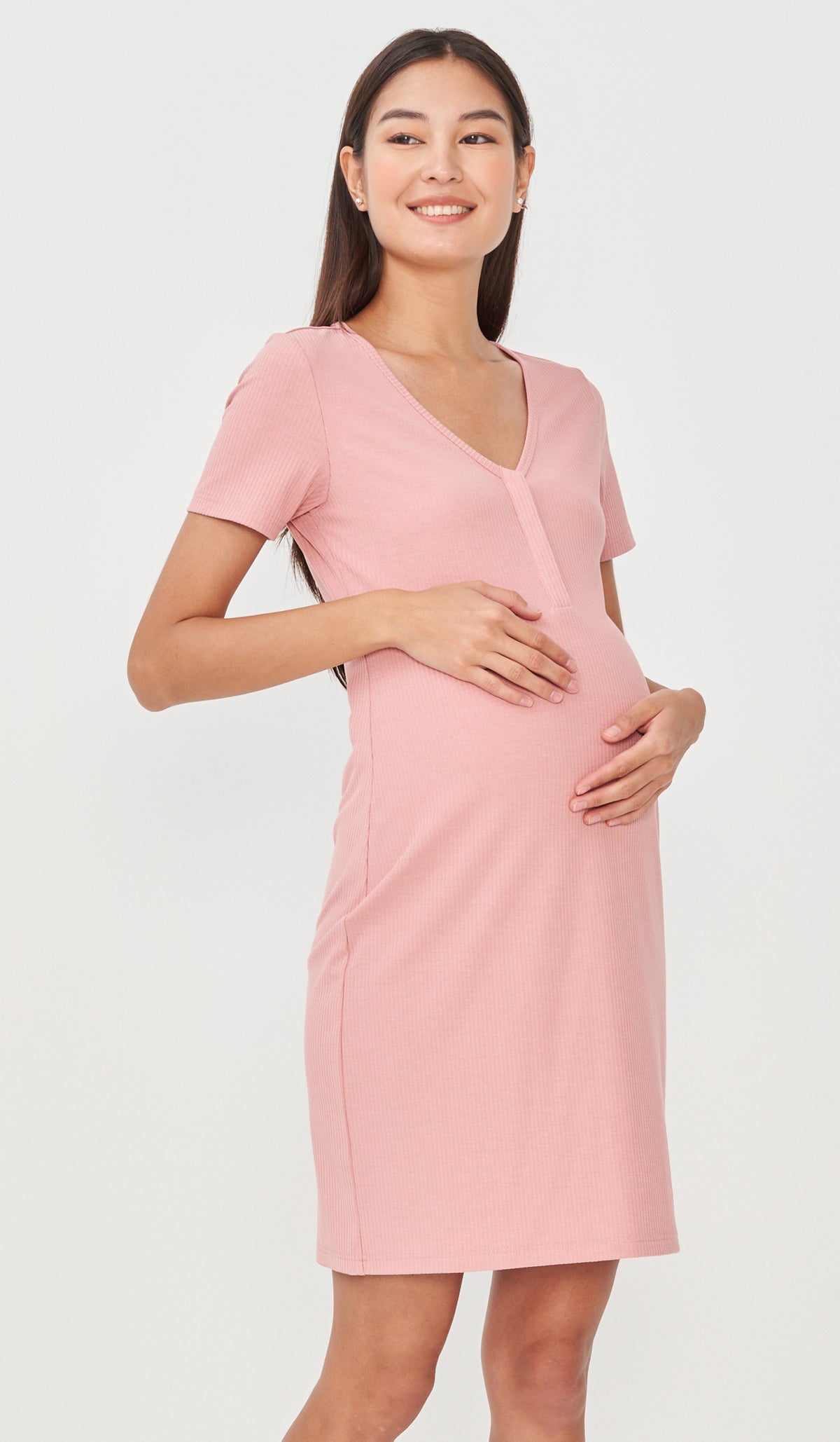 RHEA BUTTONDOWN DRESS PINK