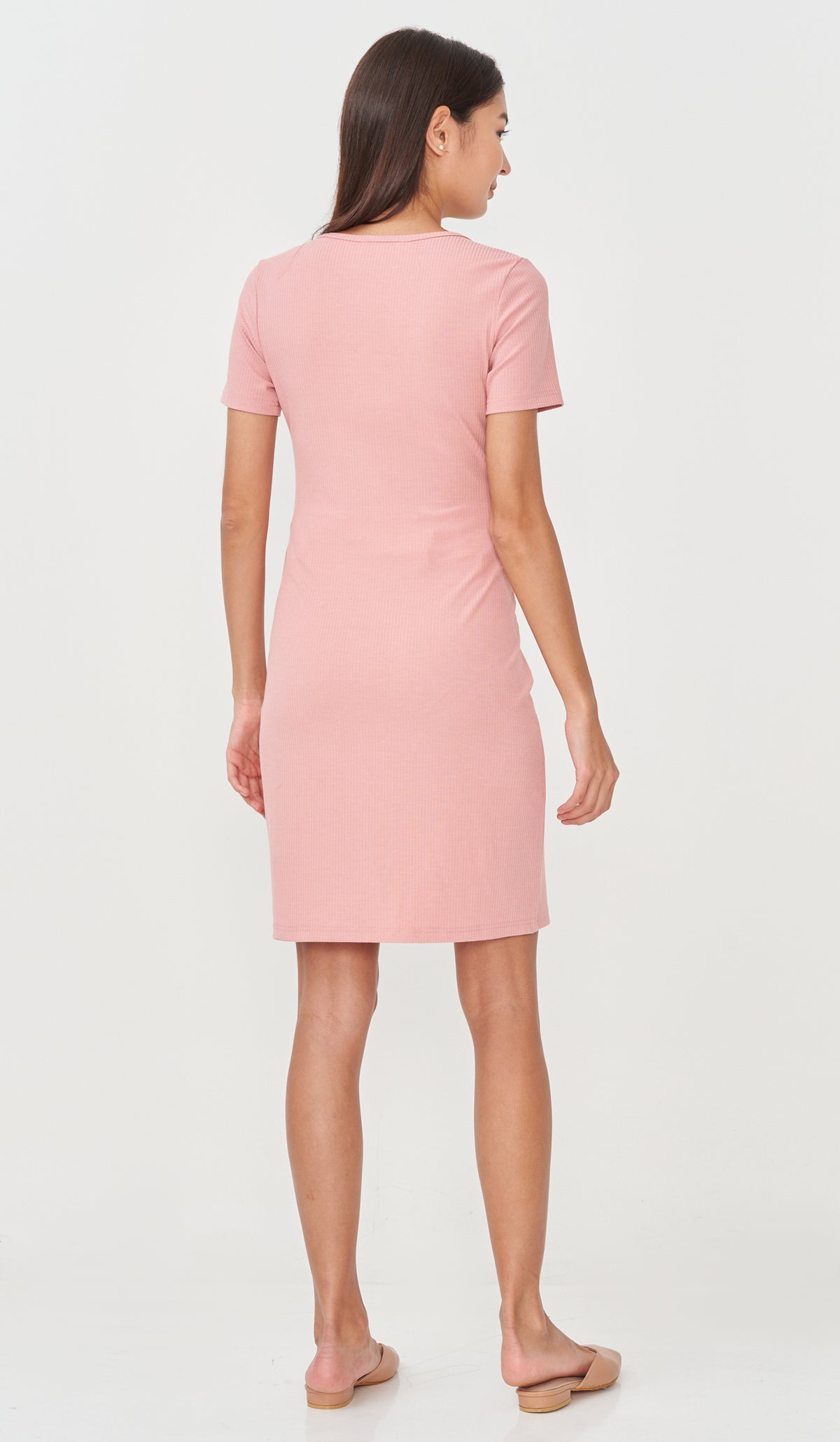 RHEA BUTTONDOWN DRESS PINK