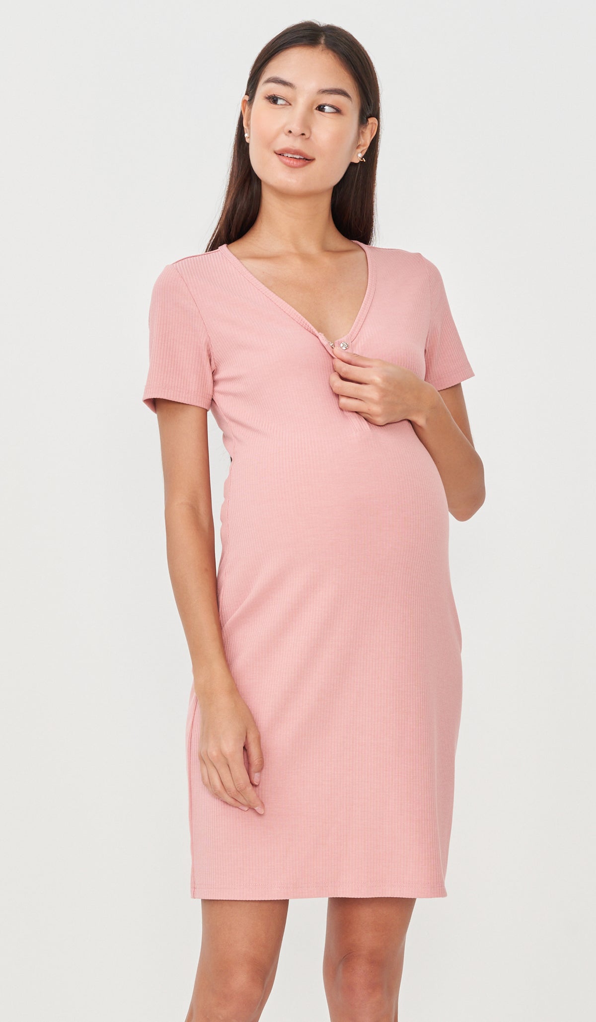 RHEA BUTTONDOWN DRESS PINK