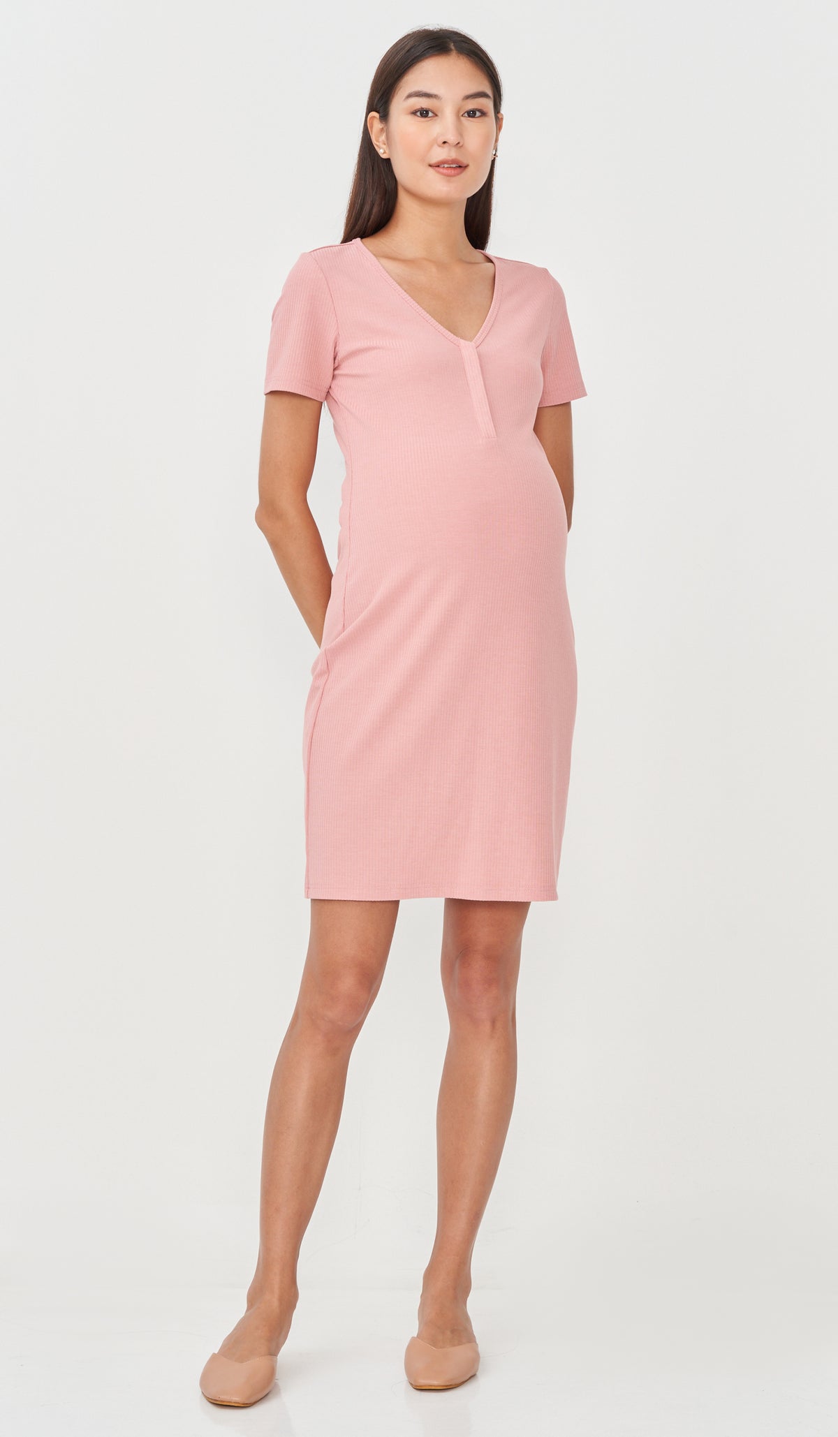RHEA BUTTONDOWN DRESS PINK