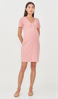 RHEA BUTTONDOWN DRESS PINK