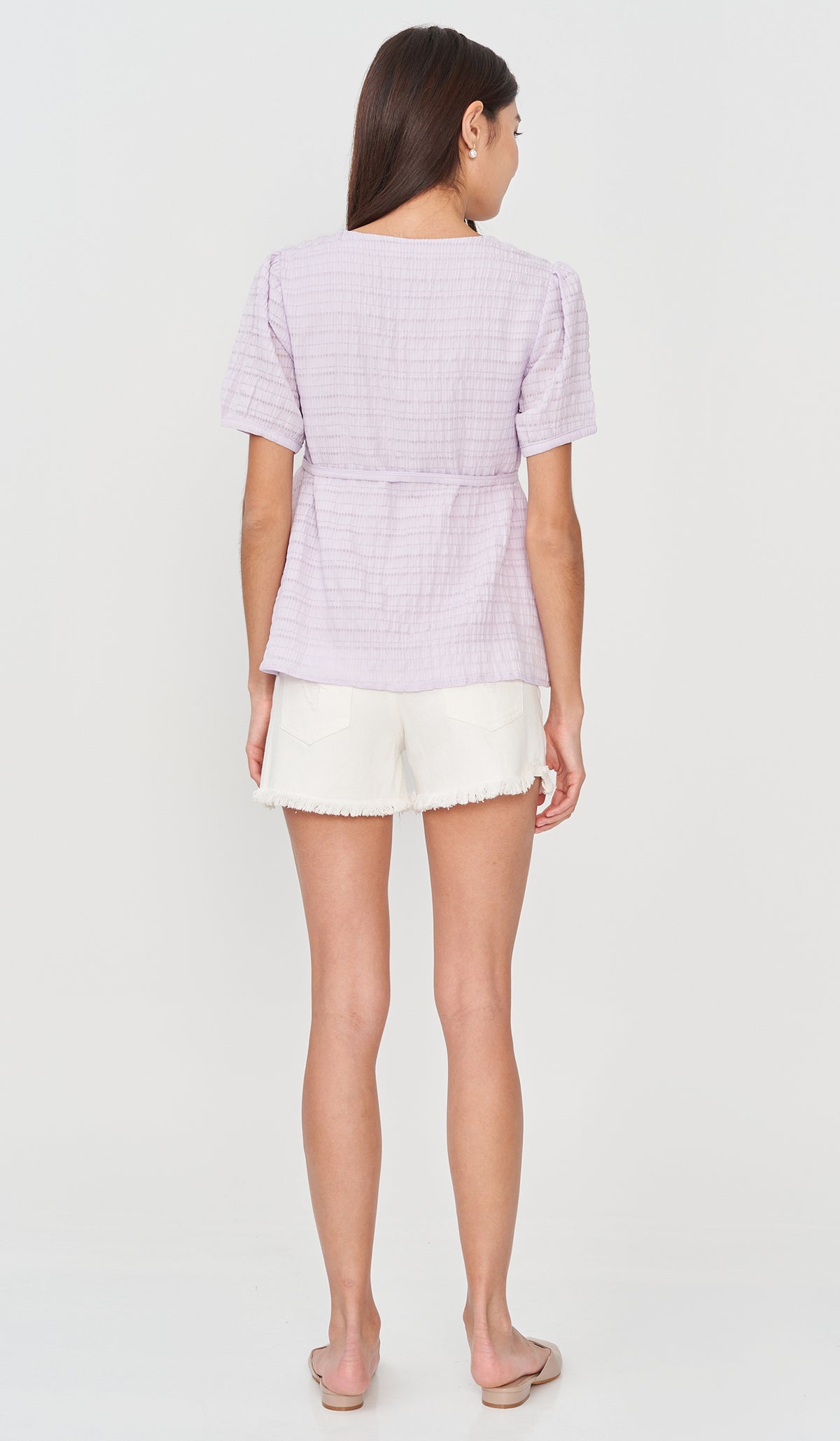 TINA TEXTURED NURSING TOP LILAC