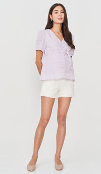 TINA TEXTURED NURSING TOP LILAC