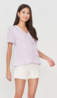 TINA TEXTURED NURSING TOP LILAC