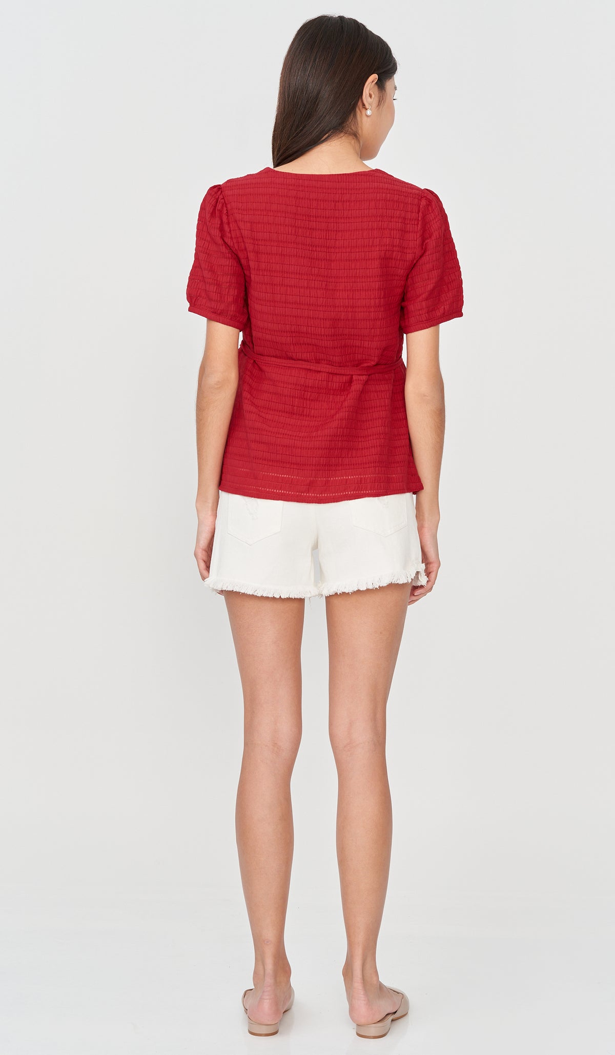 TINA TEXTURED NURSING TOP RED