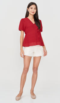 TINA TEXTURED NURSING TOP RED