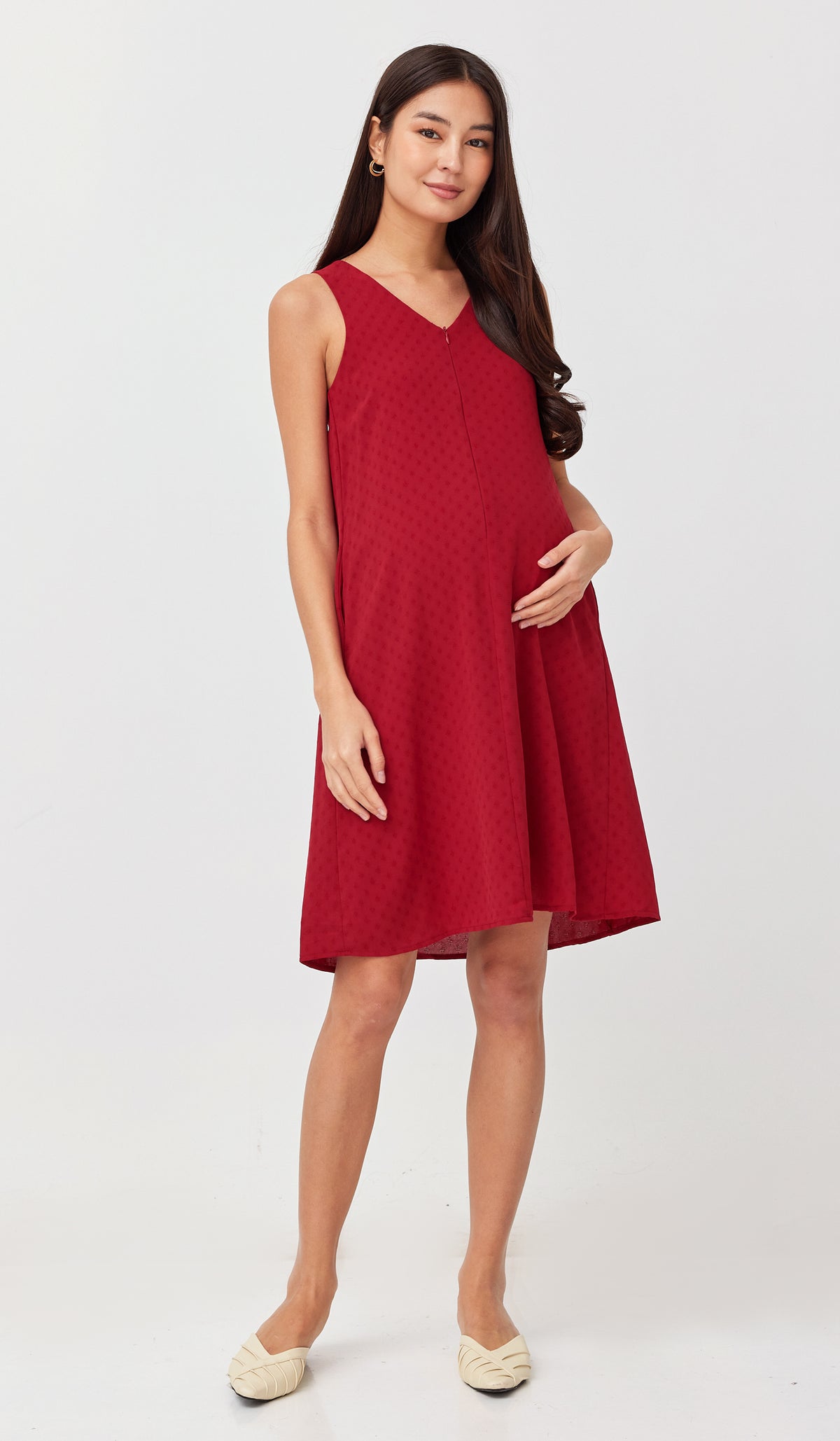 SALE - VANDA PATTERNED NURSING DRESS RED