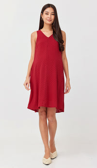 SALE - VANDA PATTERNED NURSING DRESS RED