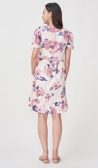 SALE - WATERCOLOUR FLORALS FRONT ZIP DRESS