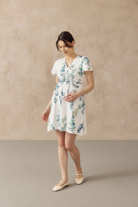 FOLIAGE FRONT ZIP NURSING DRESS