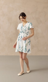 FOLIAGE FRONT ZIP NURSING DRESS